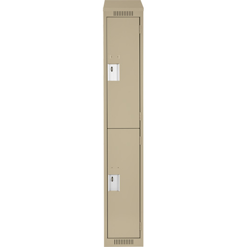 Clean Line Lockers, 2 -tier, 12" x 18" x 78", Steel, Beige, Rivet (Assembled) WestPier
