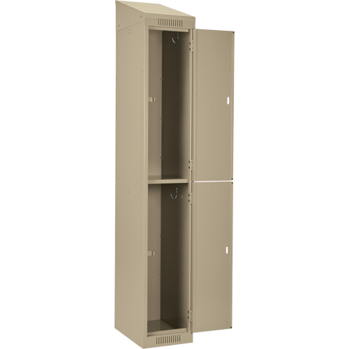 Clean Line Lockers, 2 -tier, Bank of 4, 48" x 18" x 78", Steel, Beige, Rivet (Assembled) WestPier