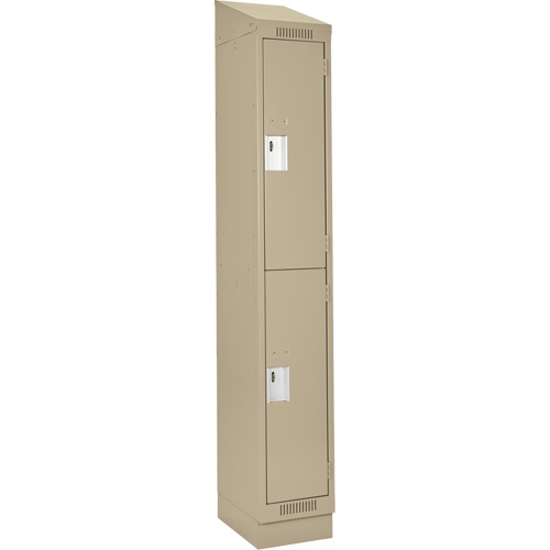 Casiers Clean Line, 2 niveaux, 12" x 18" x 82", Acier, Beige, Rivet (assembl&eacute;) WestPier