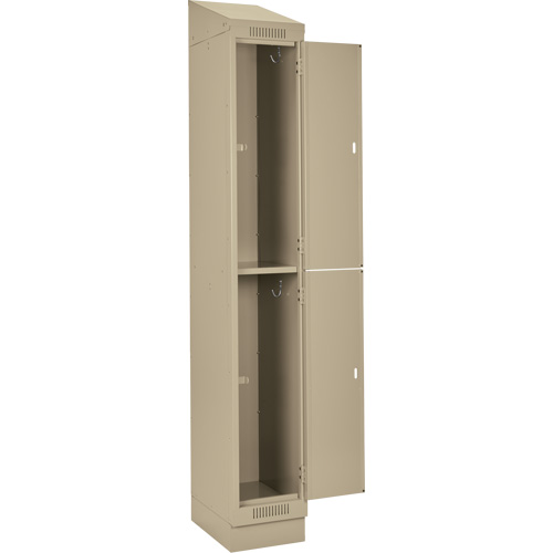 Clean Line Lockers, 2 -tier, Bank of 4, 48" x 18" x 82", Steel, Beige, Rivet (Assembled) WestPier