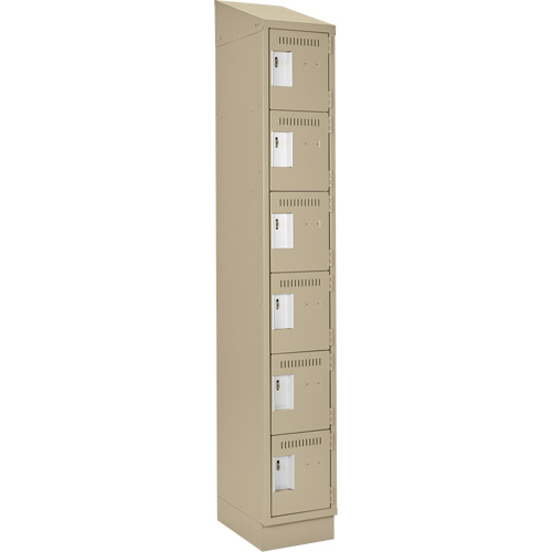 Clean Line Lockerette , 6 -tier, 12" x 18" x 82", Steel, Beige, Rivet (Assembled) WestPier