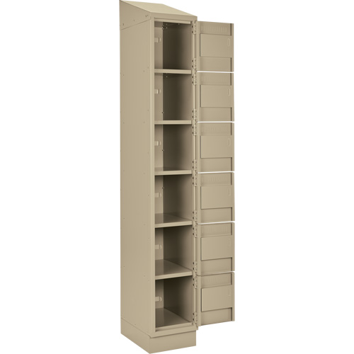 Clean Line Lockerette , 6 -tier, Bank of 3, 36" x 18" x 82", Steel, Beige, Rivet (Assembled) WestPier