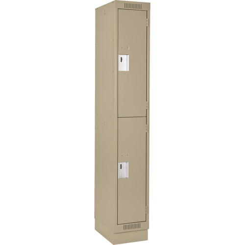 Casiers Clean Line, 2 niveaux, 12" x 18" x 76", Acier, Beige, Rivet (assembl&eacute;) WestPier