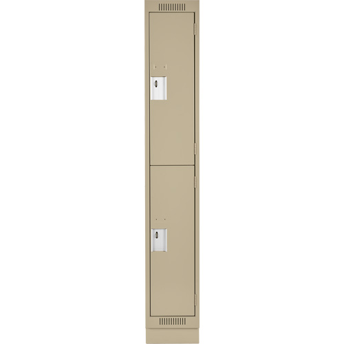 Casiers Clean Line, 2 niveaux, 12" x 18" x 76", Acier, Beige, Rivet (assembl&eacute;) WestPier