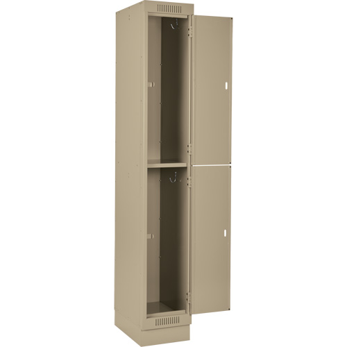 Clean Line Lockers, 2 -tier, Bank of 4, 48" x 18" x 76", Steel, Beige, Rivet (Assembled) WestPier