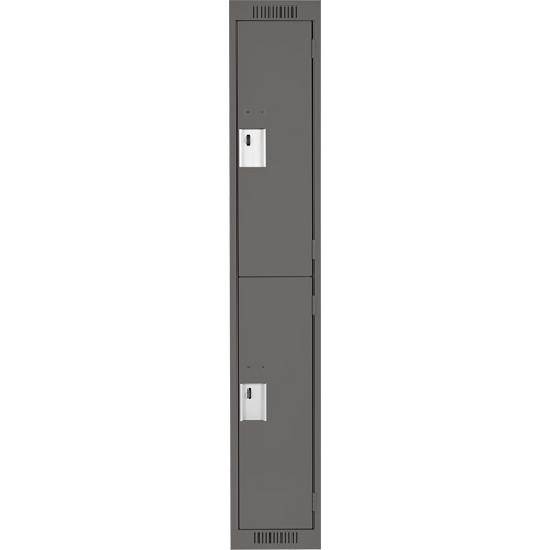 Clean Line Lockers, 2 -tier, 12" x 18" x 72", Steel, Charcoal, Rivet (Assembled) WestPier