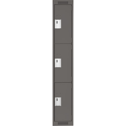 Casiers Clean Line, 3 niveaux, 12" x 18" x 72", Acier, Charbon, Rivet (assembl&eacute;) WestPier