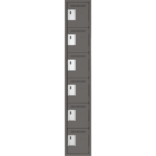 Petits casiers Clean Line, 6 niveaux, 12" x 18" x 72", Acier, Charbon, Rivet (assembl&eacute;) WestPier