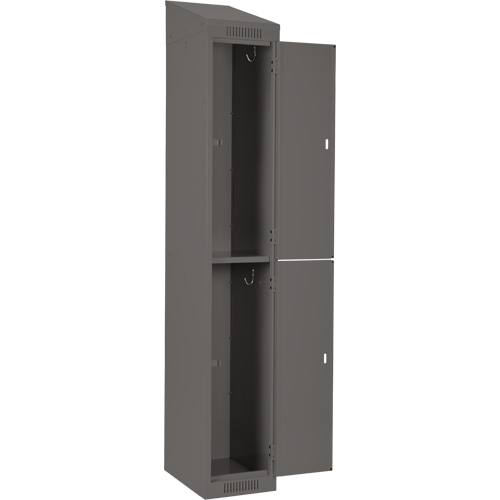 Clean Line Lockers, 2 -tier, Bank of 3, 36" x 18" x 78", Steel, Charcoal, Rivet (Assembled) WestPier