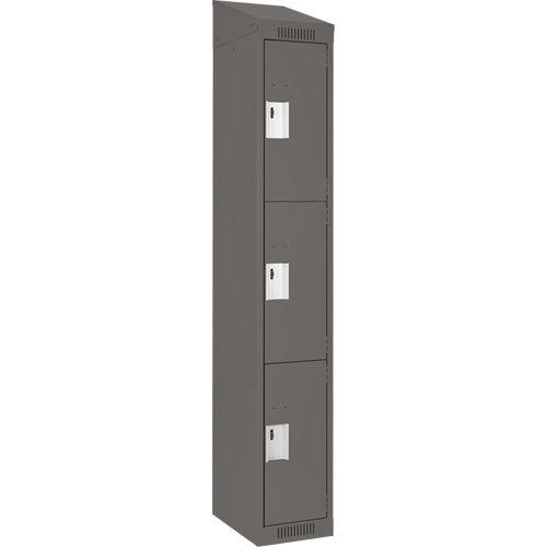 Casiers Clean Line, 3 niveaux, 12" x 18" x 78", Acier, Charbon, Rivet (assembl&eacute;) WestPier