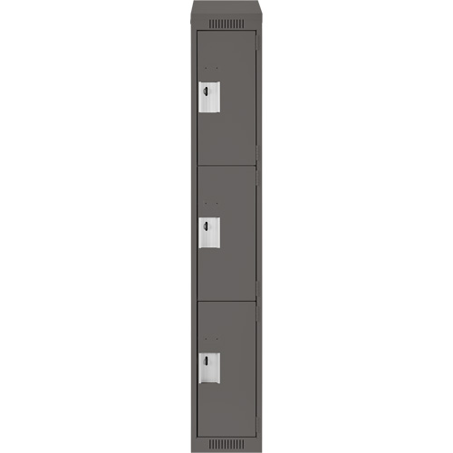 Casiers Clean Line, 3 niveaux, 12" x 18" x 78", Acier, Charbon, Rivet (assembl&eacute;) WestPier