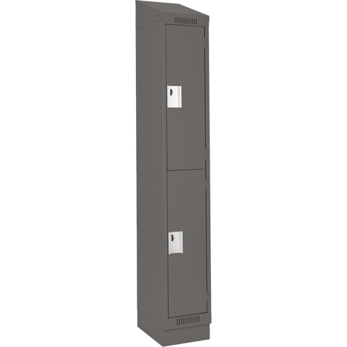 Casiers Clean Line, 2 niveaux, 12" x 18" x 82", Acier, Charbon, Rivet (assembl&eacute;) WestPier