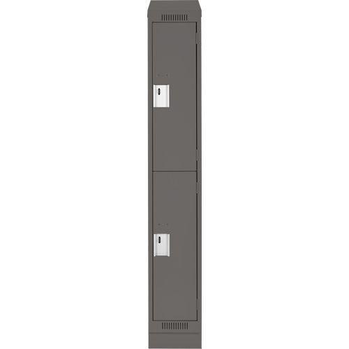 Casiers Clean Line, 2 niveaux, 12" x 18" x 82", Acier, Charbon, Rivet (assembl&eacute;) WestPier
