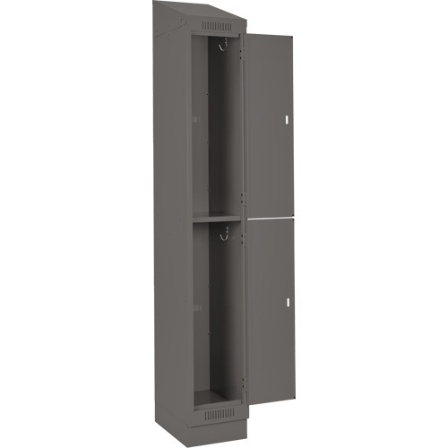 Clean Line Lockers, 2 -tier, Bank of 4, 48" x 18" x 82", Steel, Charcoal, Rivet (Assembled) WestPier