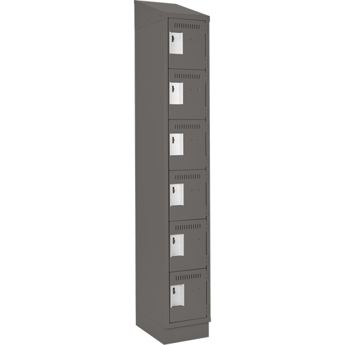Petits casiers Clean Line, 6 niveaux, 12" x 18" x 82", Acier, Charbon, Rivet (assembl&eacute;) WestPier