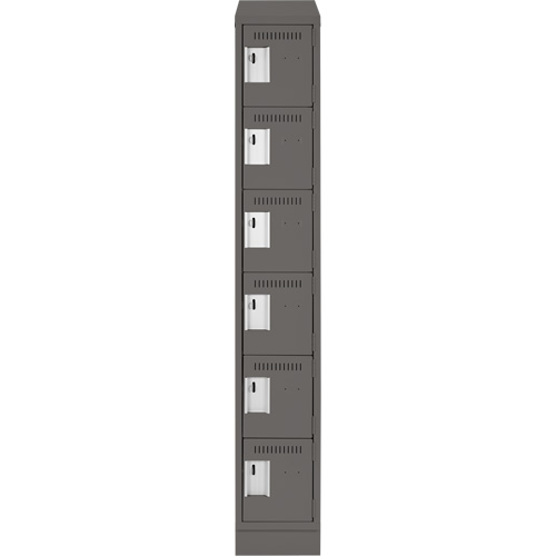 Petits casiers Clean Line, 6 niveaux, 12" x 18" x 82", Acier, Charbon, Rivet (assembl&eacute;) WestPier