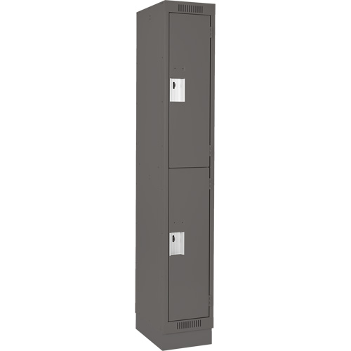 Casiers Clean Line, 2 niveaux, 12" x 18" x 76", Acier, Charbon, Rivet (assembl&eacute;) WestPier