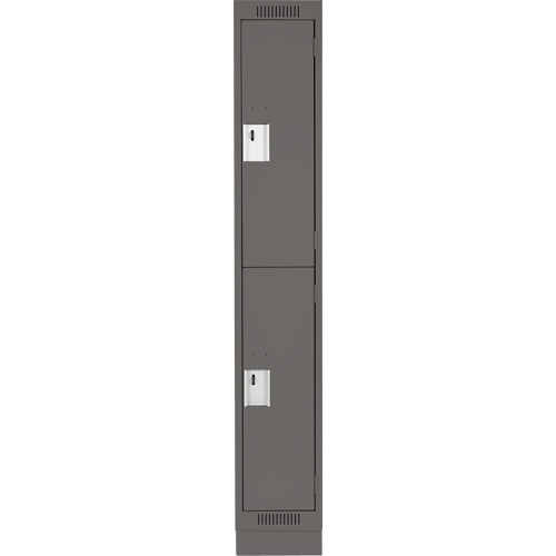Casiers Clean Line, 2 niveaux, 12" x 18" x 76", Acier, Charbon, Rivet (assembl&eacute;) WestPier