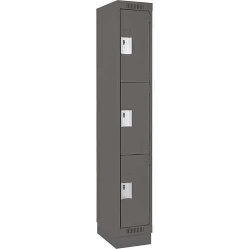 Casiers Clean Line, 3 niveaux, 12" x 18" x 76", Acier, Charbon, Rivet (assembl&eacute;) WestPier