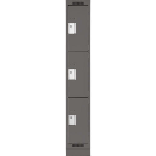 Casiers Clean Line, 3 niveaux, 12" x 18" x 76", Acier, Charbon, Rivet (assembl&eacute;) WestPier