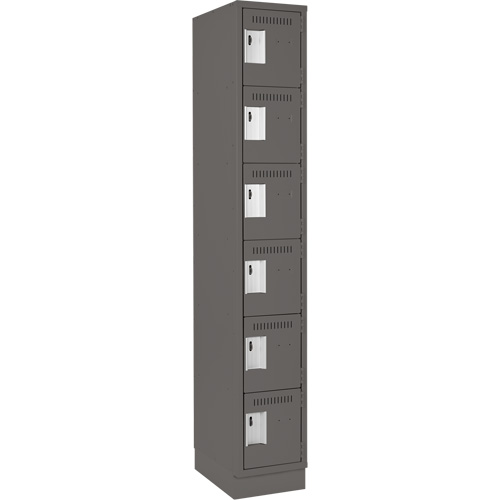 Petits casiers Clean Line, 6 niveaux, 12" x 18" x 76", Acier, Charbon, Rivet (assembl&eacute;) WestPier