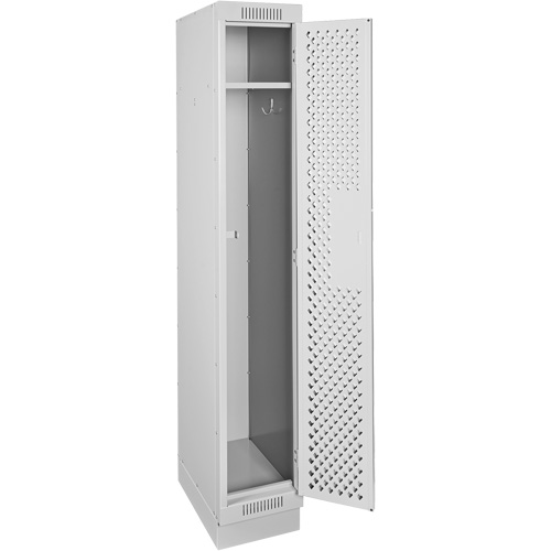 Clean Line Lockers, 12" x 18" x 76", Steel, Grey, Rivet (Assembled), Perforated WestPier