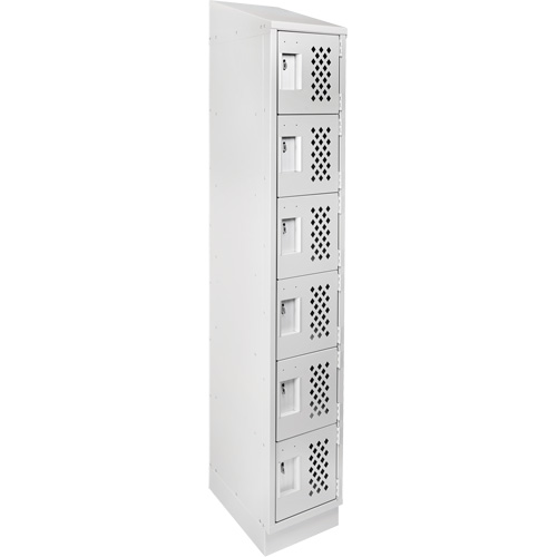 Assembled Lockerettes Clean Line Perforated Economy Lockers, 6 -tier, 18" x 72" x 12", Steel WestPier