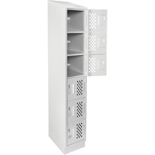 Assembled Lockerettes Clean Line Perforated Economy Lockers, 6 -tier, 18" x 72" x 12", Steel WestPier