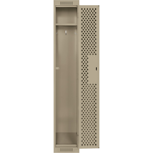 Clean Line Lockers, 12" x 15" x 72", Steel, Beige, Rivet (Assembled), Perforated WestPier