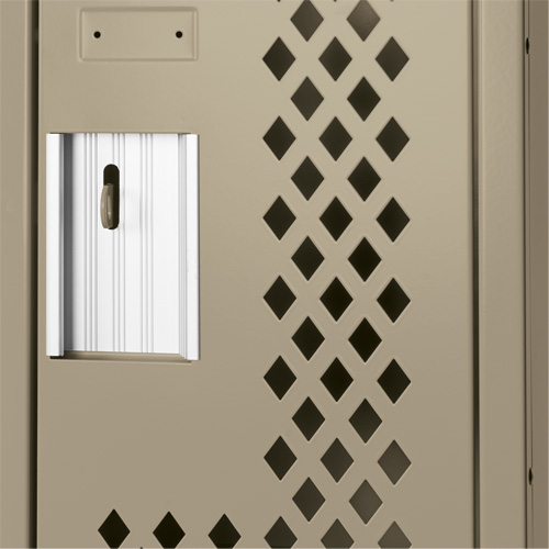 Clean Line Lockers, Bank of 4, 48" x 18" x 82", Steel, Beige, Rivet (Assembled), Perforated WestPier