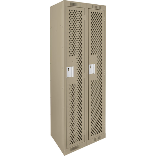 Casiers Clean Line, Bloc de 2, 24" x 15" x 72", Acier, Beige, Rivet (assembl&eacute;), Perfor&eacute; WestPier