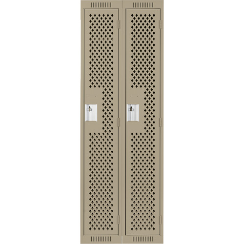 Casiers Clean Line, Bloc de 2, 24" x 15" x 72", Acier, Beige, Rivet (assembl&eacute;), Perfor&eacute; WestPier