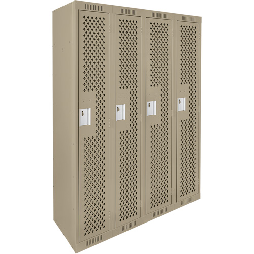 Casiers Clean Line, Bloc de 4, 48" x 15" x 72", Acier, Beige, Rivet (assembl&eacute;), Perfor&eacute; WestPier