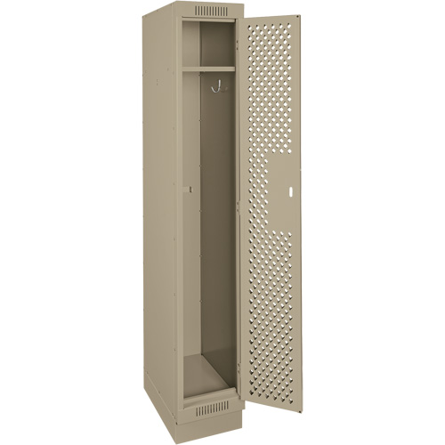 Clean Line Lockers, 12" x 15" x 76", Steel, Beige, Rivet (Assembled), Perforated WestPier