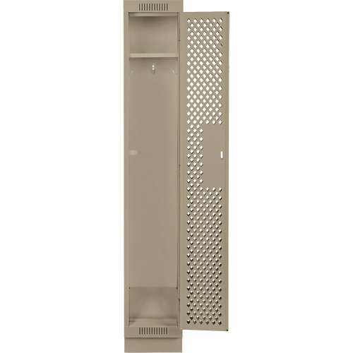 Clean Line Lockers, 12" x 15" x 76", Steel, Beige, Rivet (Assembled), Perforated WestPier