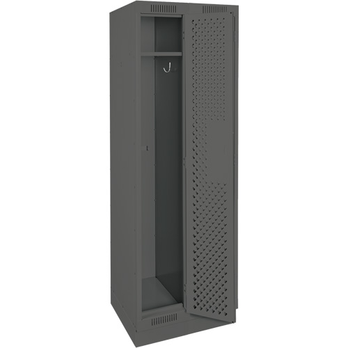Clean Line Lockers, Bank of 2, 24" x 18" x 76", Steel, Charcoal, Rivet (Assembled), Perforated WestPier