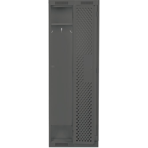 Clean Line Lockers, Bank of 2, 24" x 18" x 76", Steel, Charcoal, Rivet (Assembled), Perforated WestPier