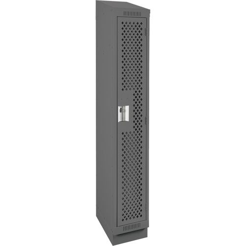 Clean Line Lockers, 12" x 18" x 82", Steel, Charcoal, Rivet (Assembled), Perforated WestPier