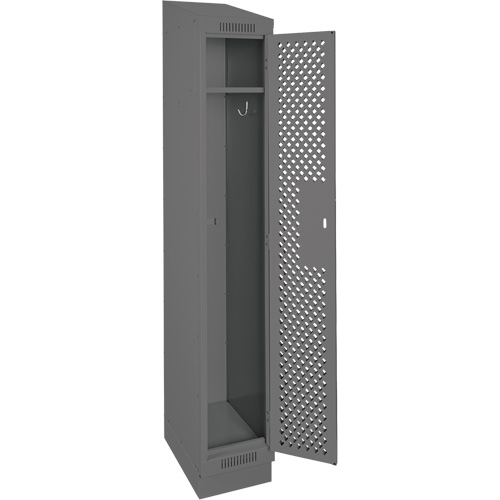 Clean Line Lockers, 12" x 18" x 82", Steel, Charcoal, Rivet (Assembled), Perforated WestPier