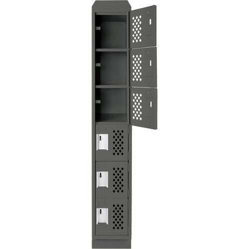 Assembled Lockerettes Clean Line Perforated Economy Lockers, 6 -tier, 18" x 72" x 12", Steel WestPier