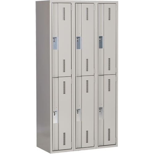 Casiers robustes Concorde, 2 niveaux, Bloc de 3, 36" x 18" x 72", Acier, Gris, Soud&eacute; (assembl&eacute;) WestPier