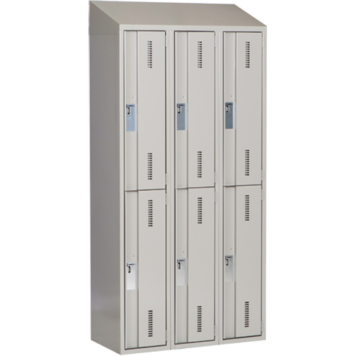 Concorde Heavy-Duty Lockers, 2 -tier, Bank of 3, 36" x 18" x 78", Steel, Grey, Welded (Assembled) WestPier