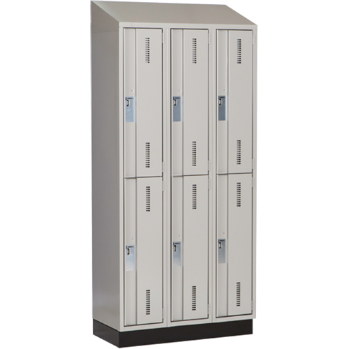 Concorde Heavy-Duty Lockers, 2 -tier, Bank of 3, 36" x 18" x 82", Steel, Grey, Welded (Assembled) WestPier