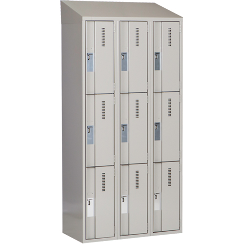 Casiers robustes Concorde, 3 niveaux, Bloc de 3, 36" x 18" x 78", Acier, Gris, Soud&eacute; (assembl&eacute;) WestPier