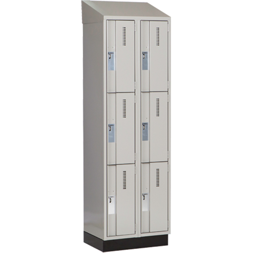 Casiers robustes Concorde, 3 niveaux, Bloc de 2, 24" x 18" x 82", Acier, Gris, Soud&eacute; (assembl&eacute;) WestPier