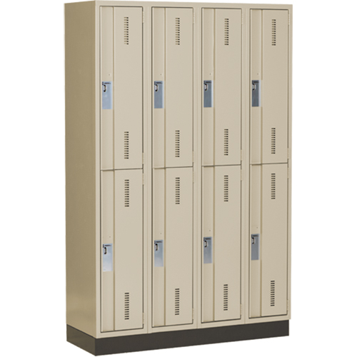 Concorde Heavy-Duty Lockers, 2 -tier, Bank of 4, 48" x 18" x 76", Steel, Beige, Welded (Assembled) WestPier
