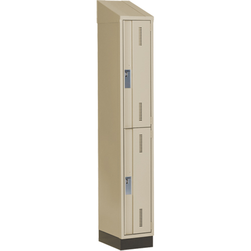 Concorde Heavy-Duty Lockers, 2 -tier, 12" x 18" x 82", Steel, Beige, Welded (Assembled) WestPier