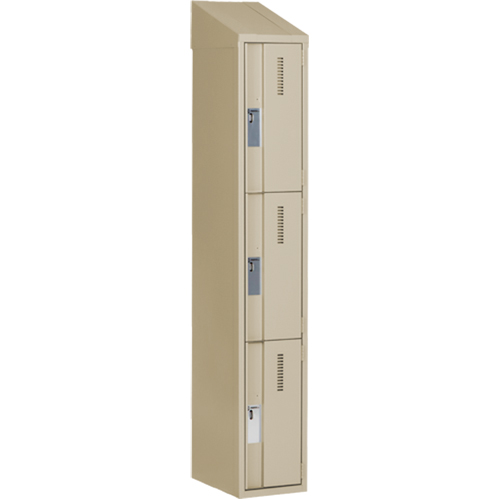 Concorde Heavy-Duty Lockers, 3 -tier, 12" x 18" x 78", Steel, Beige, Welded (Assembled) WestPier