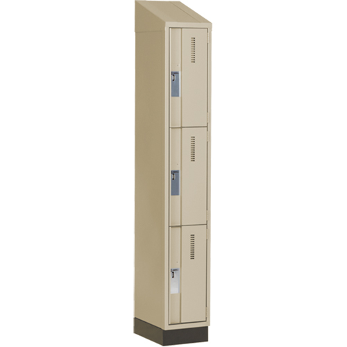 Concorde Heavy-Duty Lockers, 3 -tier, 12" x 18" x 82", Steel, Beige, Welded (Assembled) WestPier