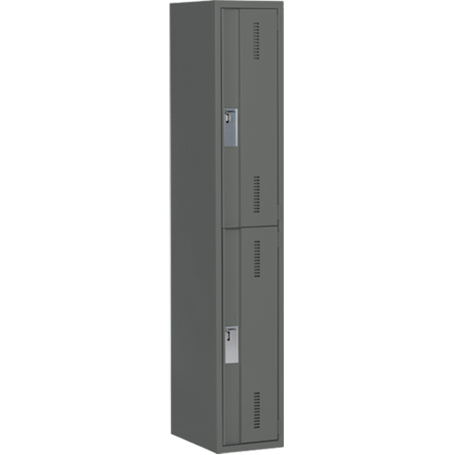 Concorde Heavy-Duty Lockers, 2 -tier, 12" x 18" x 72", Steel, Charcoal, Welded (Assembled) WestPier